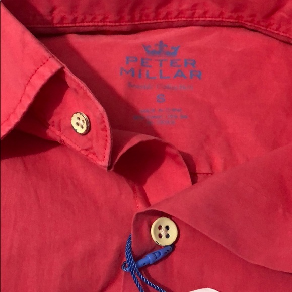 Peter Millar seaside collection coral button down - Picture 3 of 9